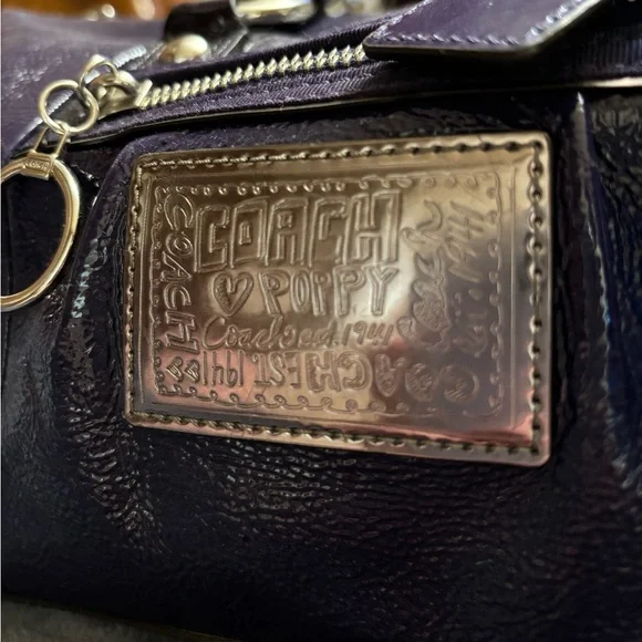 Coach Poppy Purple Patent Purse- Convertible Satchel- Color: Purple - Picture 6 of 7